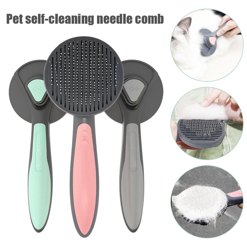 Kimbets gato pente escova removedor de pêlos do cão pet grooming slicker