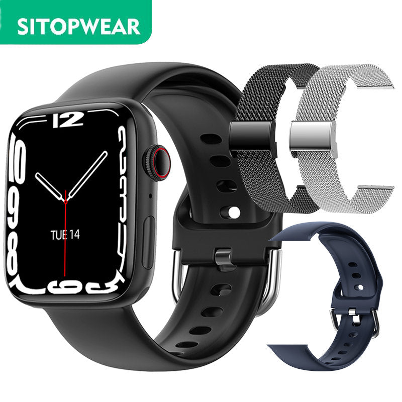 Sitopwear relógio inteligente 2023 de carregamento sem fio smartwatch bluetooth chamadas relógios