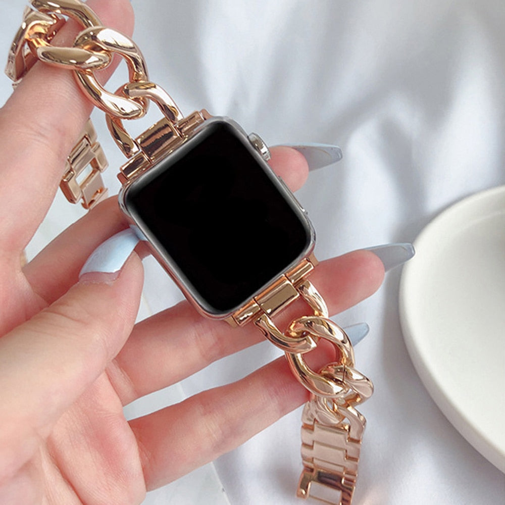 Pulseira feminina de aço inoxidável para apple watch