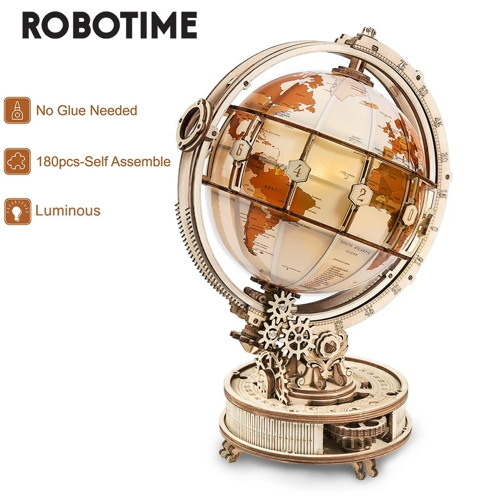 Robotime rokr luminosa luz led de madeira 3d puzzle