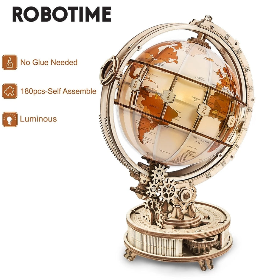 Robotime rokr luminosa luz led de madeira 3d puzzle