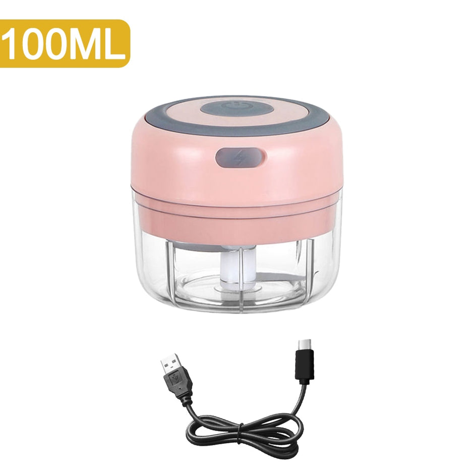 100/250mL Mini Electric Garlic Chopper USB Charging Ginger Masher Machine Sturdy Durable Chili Vegetable Crusher Kitchen Tools