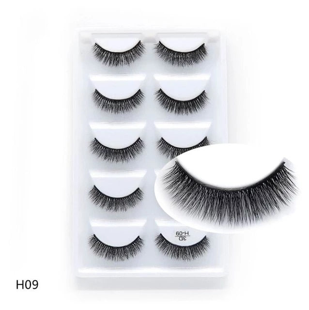 Novo 5 pares artesanal 3d vison cílios curtos cílios postiços cruz desarrumado densa natural cílios de olho estágio maquiagem cílios postiços