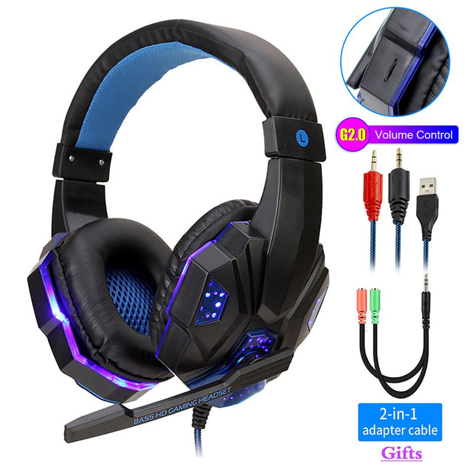 fone gamer Profissional auriculares gamer luz led gaming fones de ouvido gamer para computador ps4 ajustável