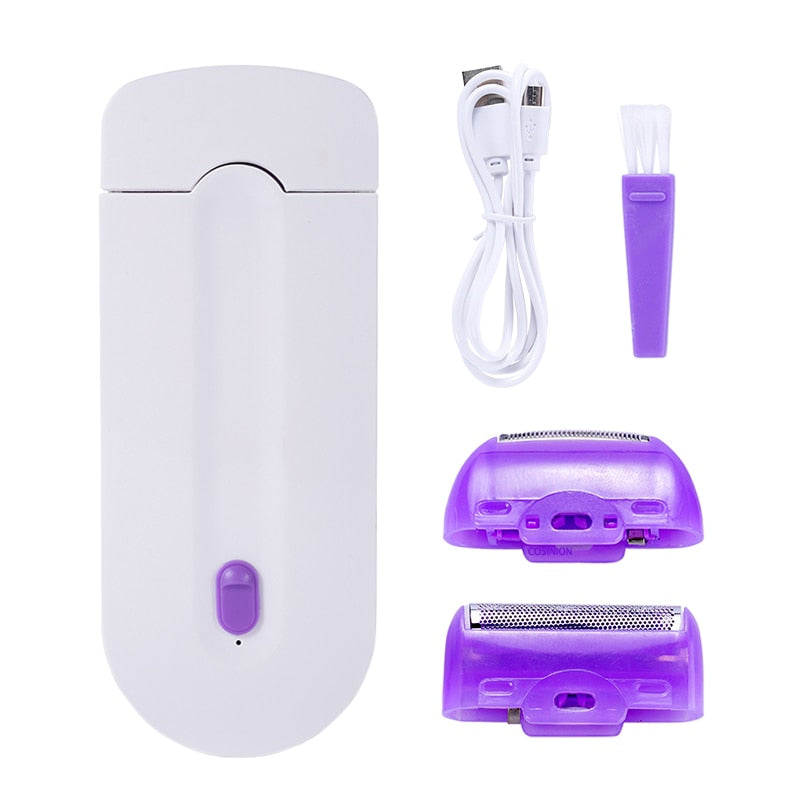 Profissional kit de remoção do cabelo indolor toque a laser depilador usb recarregável feminino