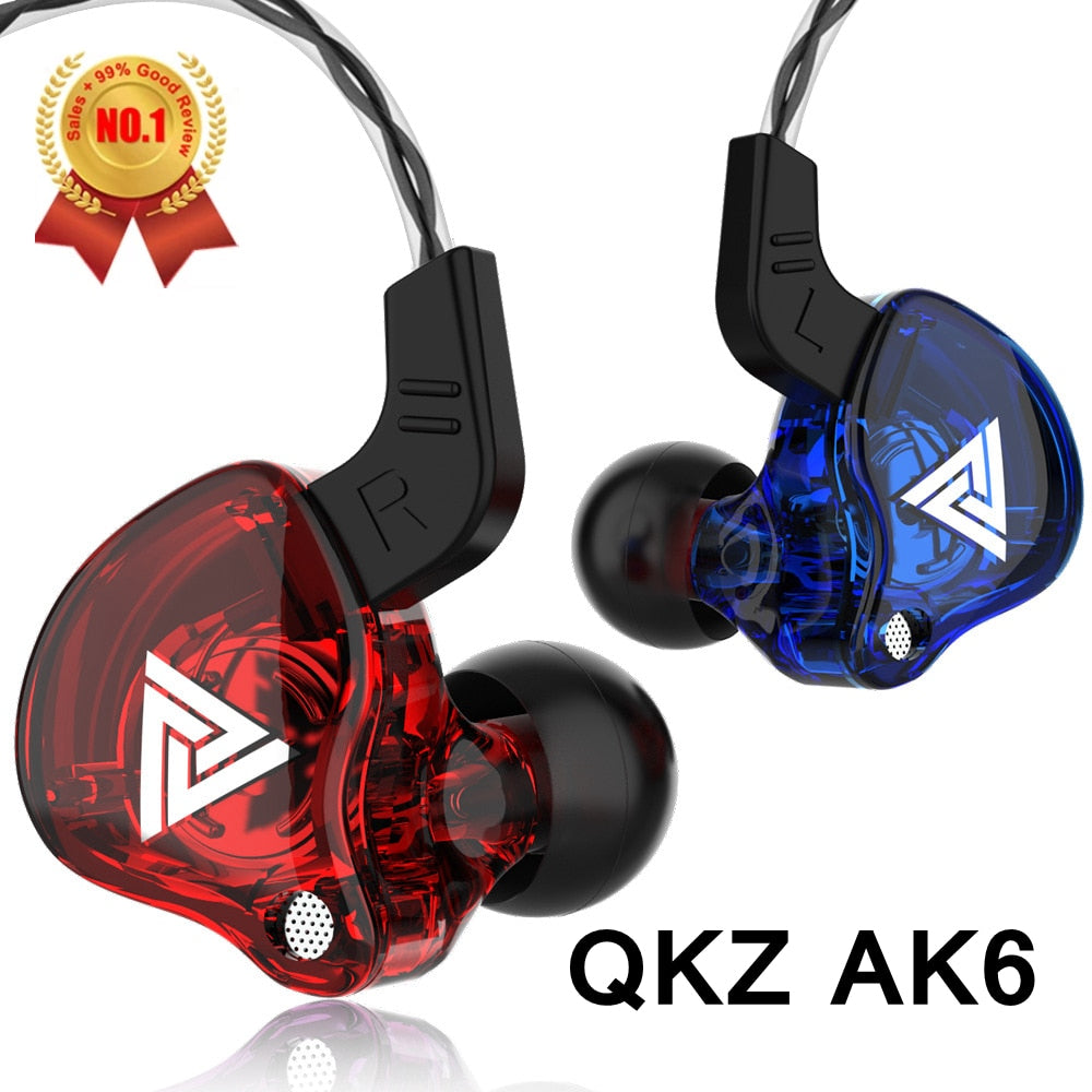 Original qkz ak6 cobre motorista hifi com fio fone de ouvido esporte