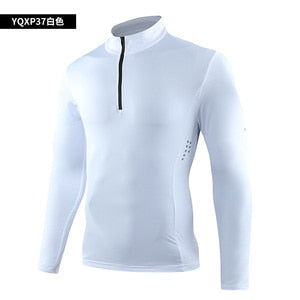 camiseta de fitness apertado manga longa camisa esporte treinamento ginásio jogging sportswear de secagem rápida