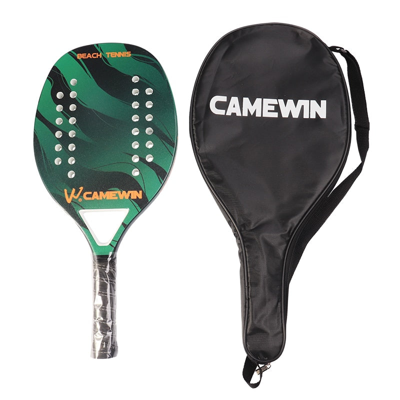Camewin adulto raquete de tênis de praia de carbono completo profissional