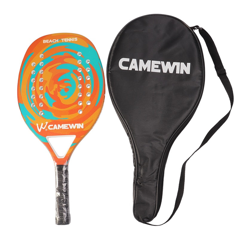 Camewin adulto raquete de tênis de praia de carbono completo profissional
