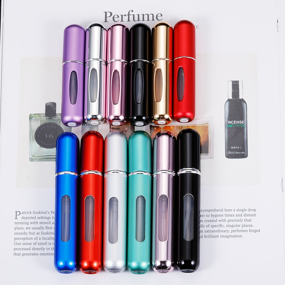 5ml/8ml mini pequeno perfume recarregável garrafa atomizador de alumínio portátil