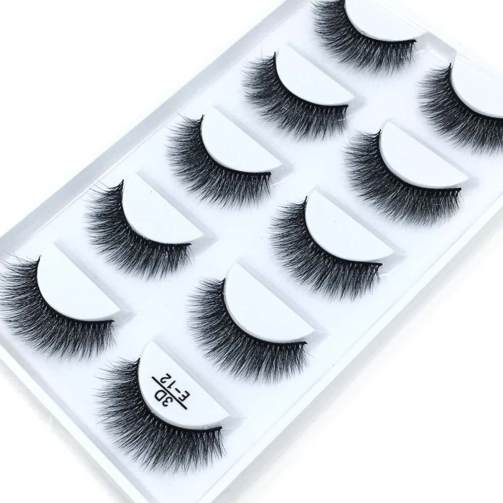 Novo 5 pares artesanal 3d vison cílios curtos cílios postiços cruz desarrumado densa natural cílios de olho estágio maquiagem cílios postiços