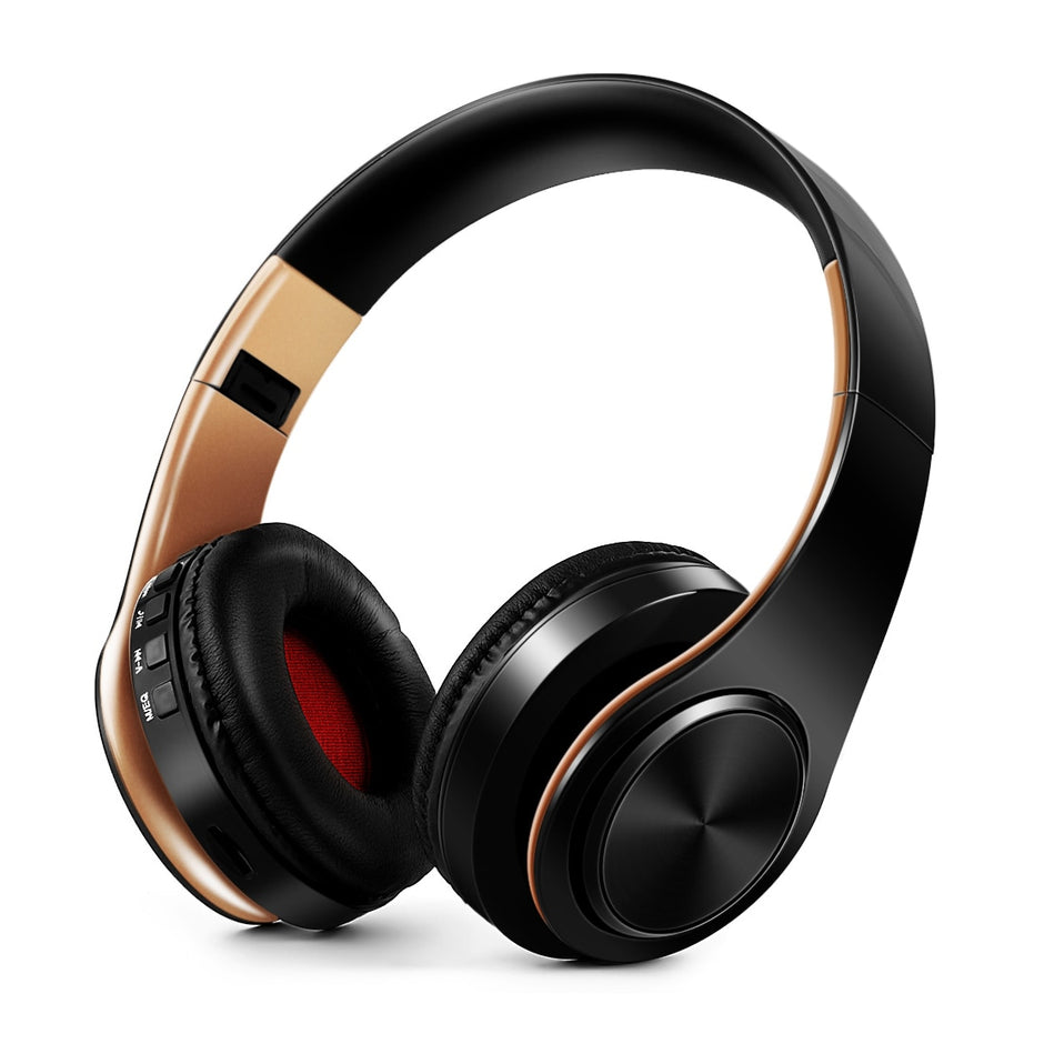 Fone de ouvido estéreo HIFI para celular xiaomi iphone e tablet Samsung, com bluetooth para música, FM e com suporte de cartão SD e microfone