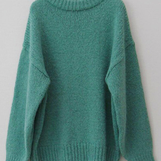 Blusa de frio feminina, blusa confortável para inverno tricô manga longa