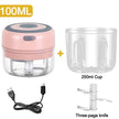 100/250mL Mini Electric Garlic Chopper USB Charging Ginger Masher Machine Sturdy Durable Chili Vegetable Crusher Kitchen Tools