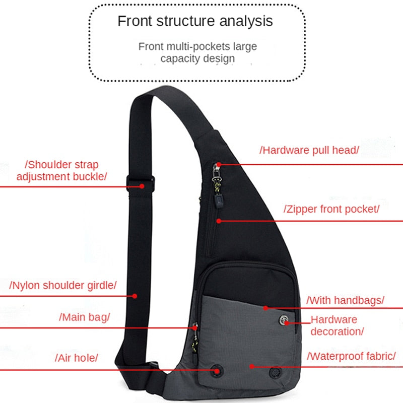 Nova moda dos homens crossbody sling