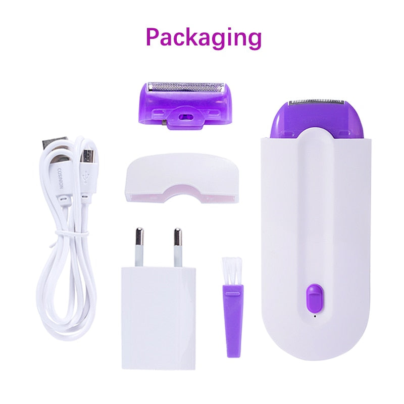 Profissional kit de remoção do cabelo indolor toque a laser depilador usb recarregável feminino