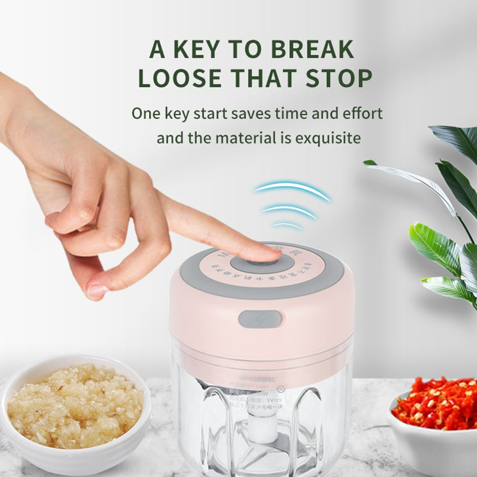 100/250mL Mini Electric Garlic Chopper USB Charging Ginger Masher Machine Sturdy Durable Chili Vegetable Crusher Kitchen Tools
