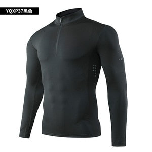 camiseta de fitness apertado manga longa camisa esporte treinamento ginásio jogging sportswear de secagem rápida