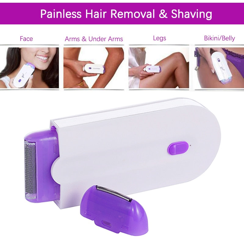 Profissional kit de remoção do cabelo indolor toque a laser depilador usb recarregável feminino