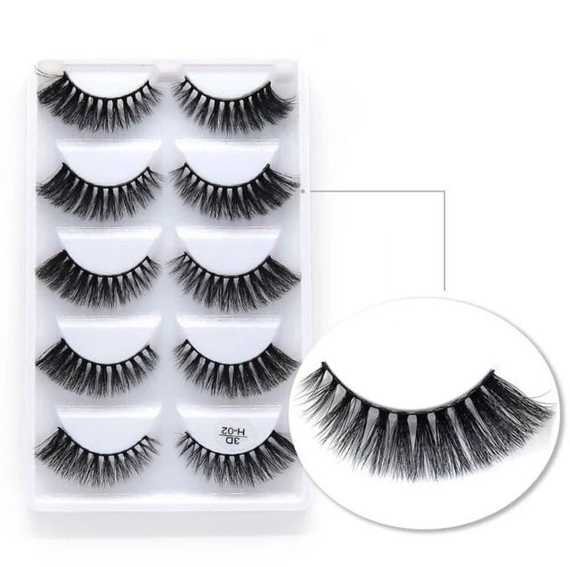 Novo 5 pares artesanal 3d vison cílios curtos cílios postiços cruz desarrumado densa natural cílios de olho estágio maquiagem cílios postiços