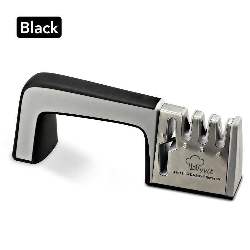 Sharpener de faca 4 em 1 diamante revestido & haste fina faca tesouras