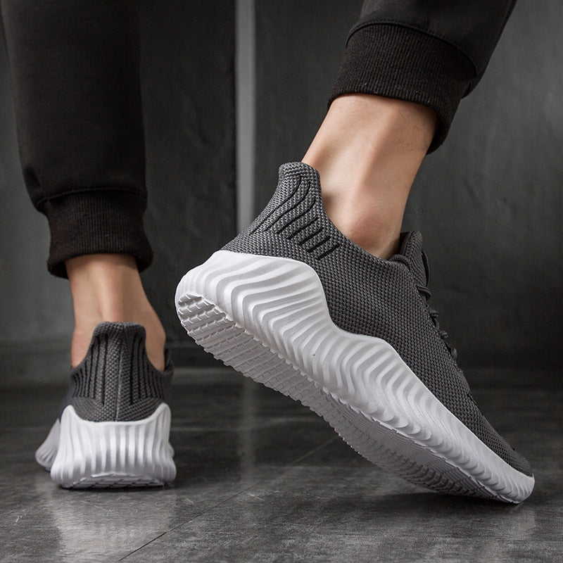 sapatos respirável malha branca tênis masculino