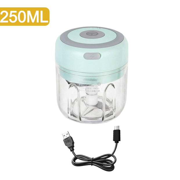 100/250mL Mini Electric Garlic Chopper USB Charging Ginger Masher Machine Sturdy Durable Chili Vegetable Crusher Kitchen Tools