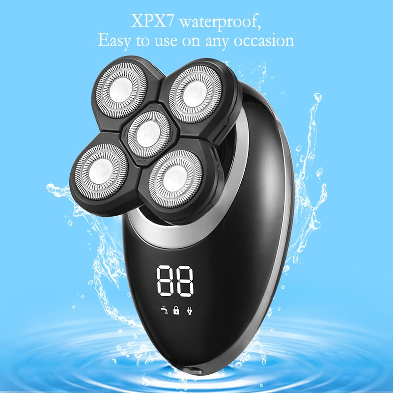 IPX7 Wasserdichter Elektrorasierer für Männer Barthaarschneider Wiederaufladbar 