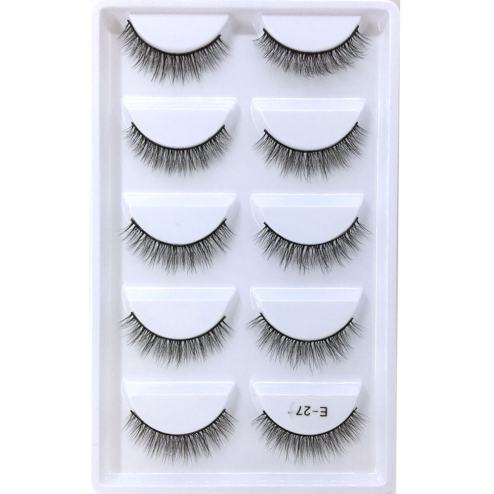 Novo 5 pares artesanal 3d vison cílios curtos cílios postiços cruz desarrumado densa natural cílios de olho estágio maquiagem cílios postiços