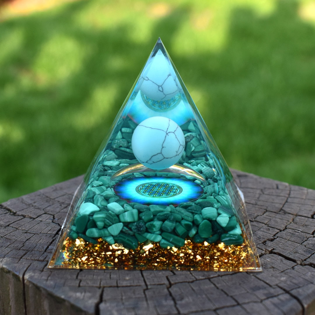 6cm orgone pirâmide obsidiana e lapis lazuli cura cristal energia