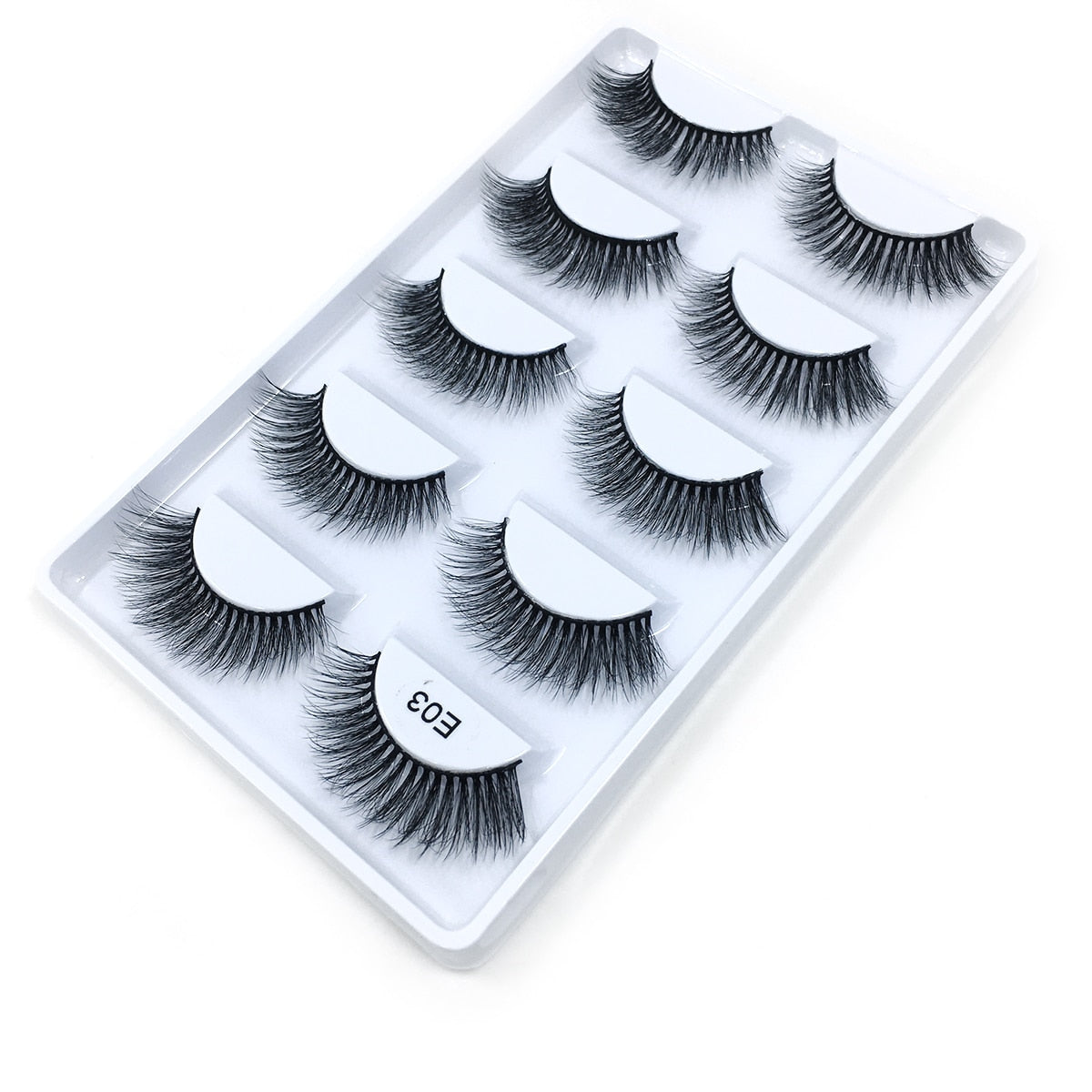 Novo 5 pares artesanal 3d vison cílios curtos cílios postiços cruz desarrumado densa natural cílios de olho estágio maquiagem cílios postiços