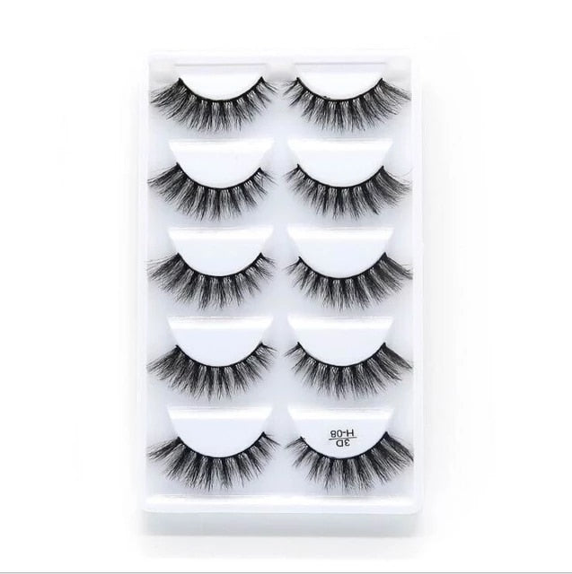 Novo 5 pares artesanal 3d vison cílios curtos cílios postiços cruz desarrumado densa natural cílios de olho estágio maquiagem cílios postiços