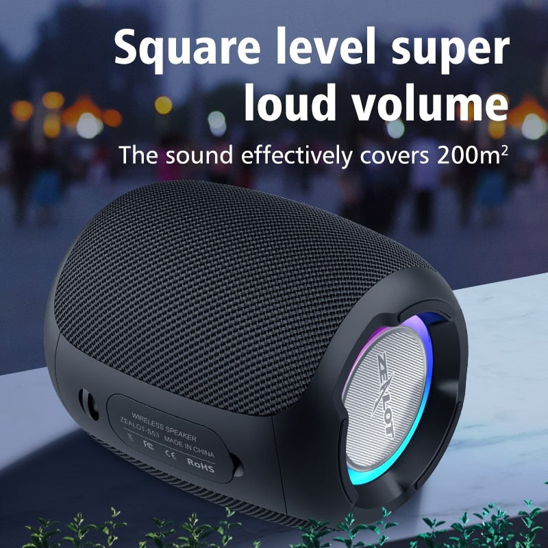 Zealot s53 mini bluetooth speaker portátil sem fio coluna à prova d' água hifi lossless qualidade de som estéreo subwoofer altifalante