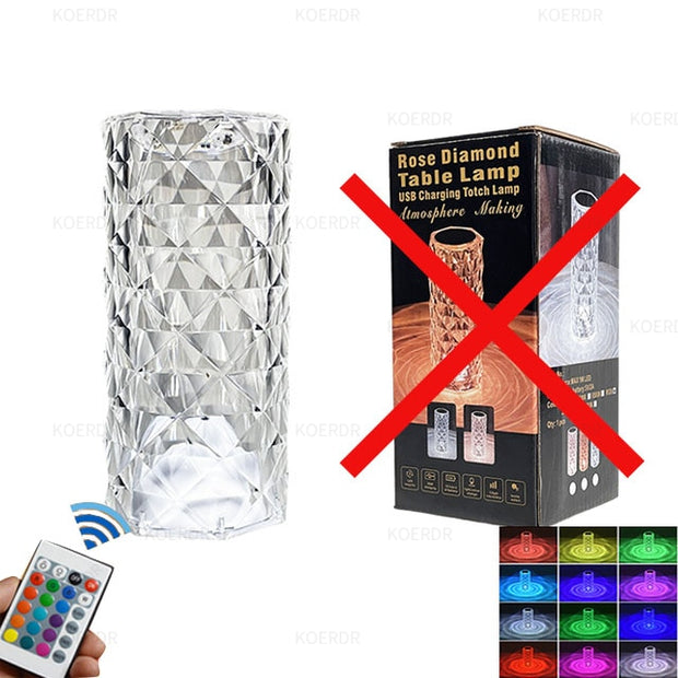 Crystal Lamp Touch Table Bedside Lamps Light Fixture 16 Colors LED Atmosphere Room Decor Christmas Room Decoration Home Lights