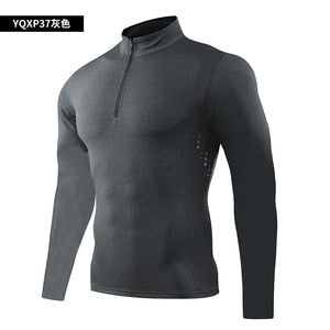 camiseta de fitness apertado manga longa camisa esporte treinamento ginásio jogging sportswear de secagem rápida